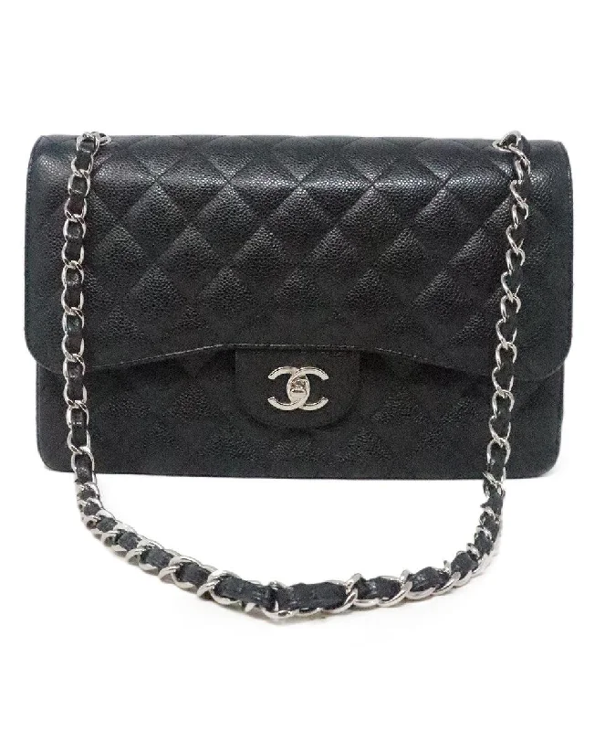 Chanel Black Classic Jumbo Double Flap Bag