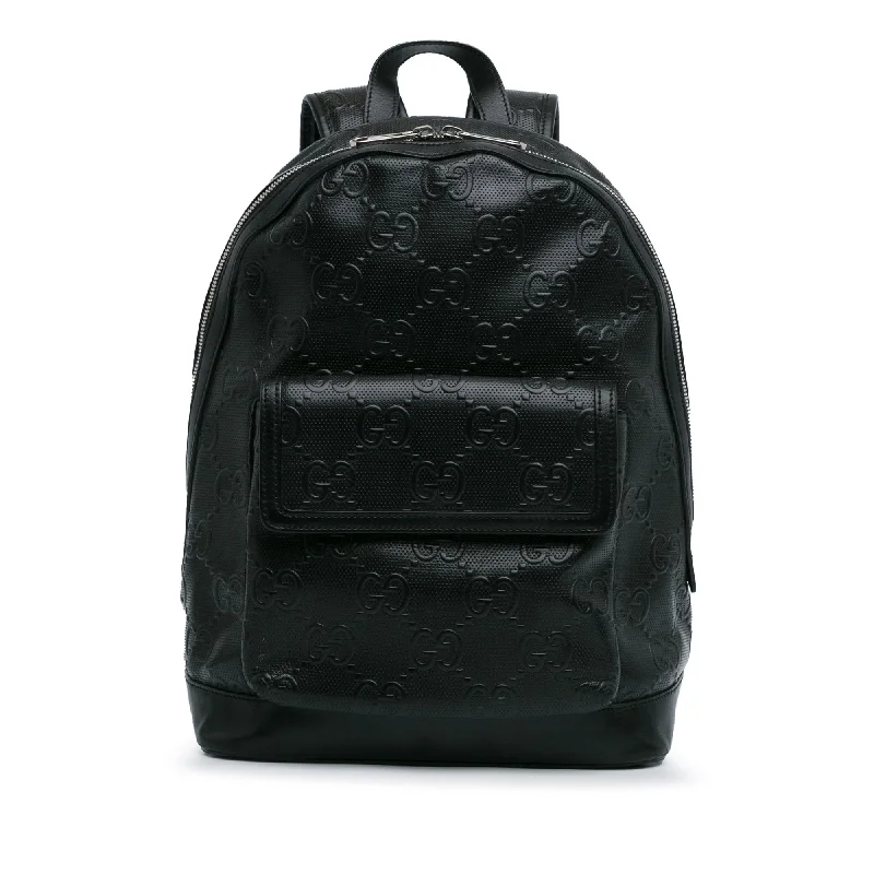 Black Gucci GG Embossed Backpack