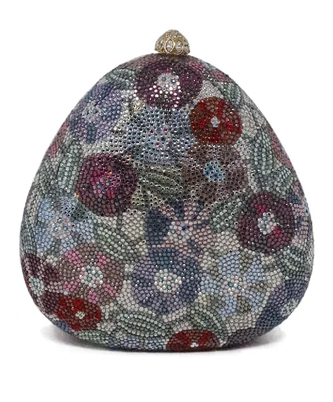 Judith Leiber Floral Rhinestone Clutch