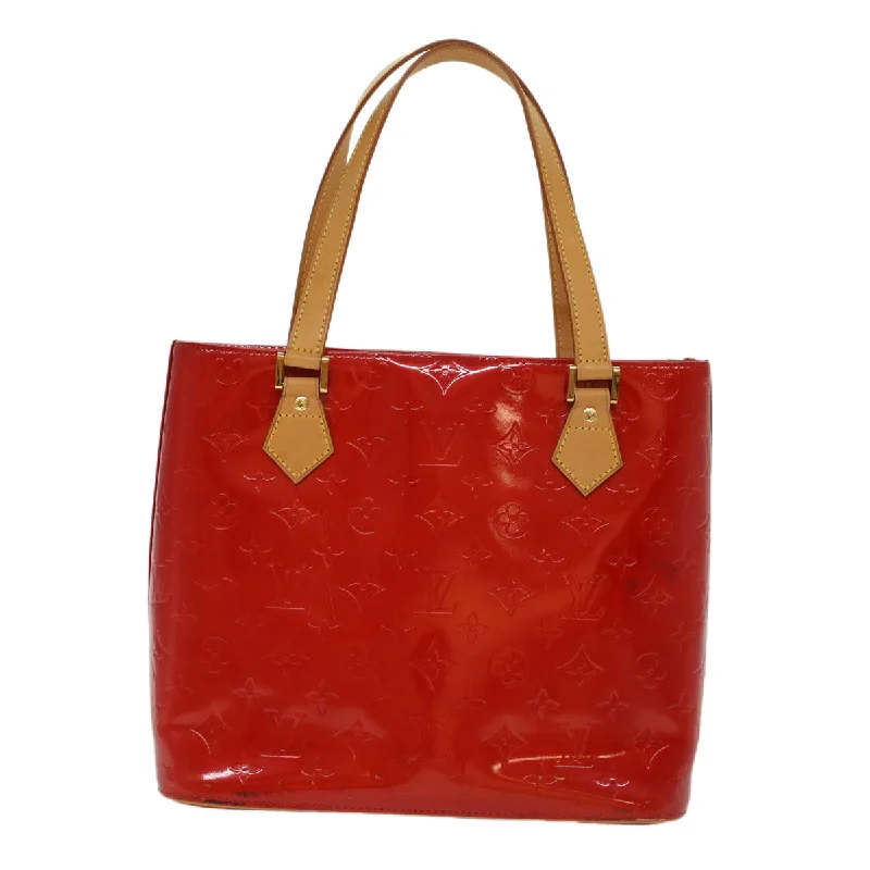 LOUIS VUITTON Monogram Vernis Houston Hand Bag Red M91092 LV  47972