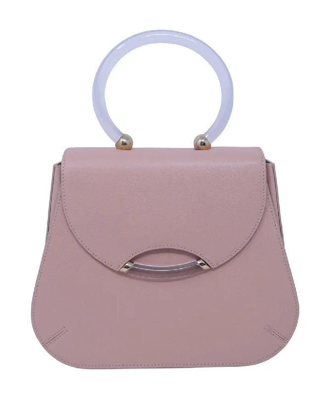 Charlotte Olympia Pink Handbag w/ Lucite Handle