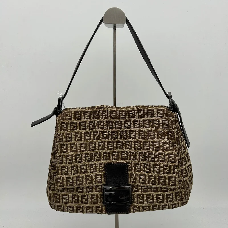 Fendi Brown Canvas Shoulder Bag Medium