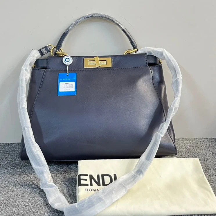 Fendi Black Peekaboo Bag with Gold Hardware Large