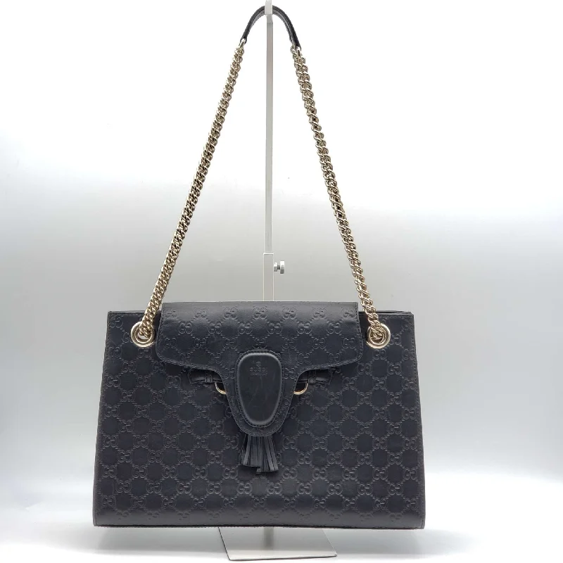 Gucci Emily Guccissima Large Black Shoulder Bag