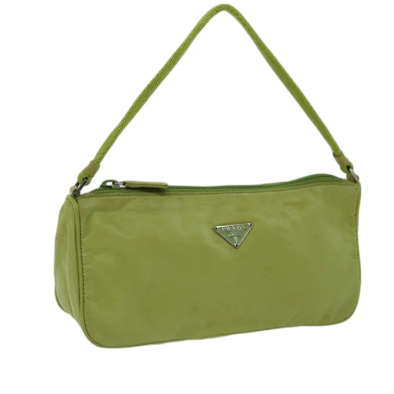 PRADA Accessory Pouch Nylon Green Auth 70918