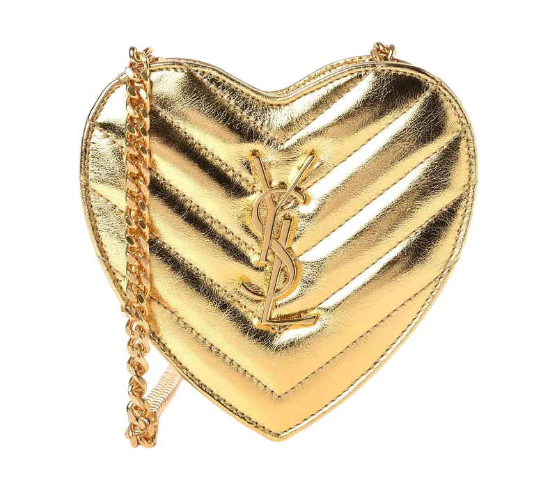 Ysl Gold Chevron Mini Love Heart