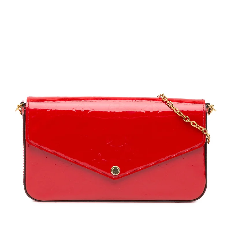 Red Louis Vuitton Monogram Vernis Pochette Felicie Crossbody Bag