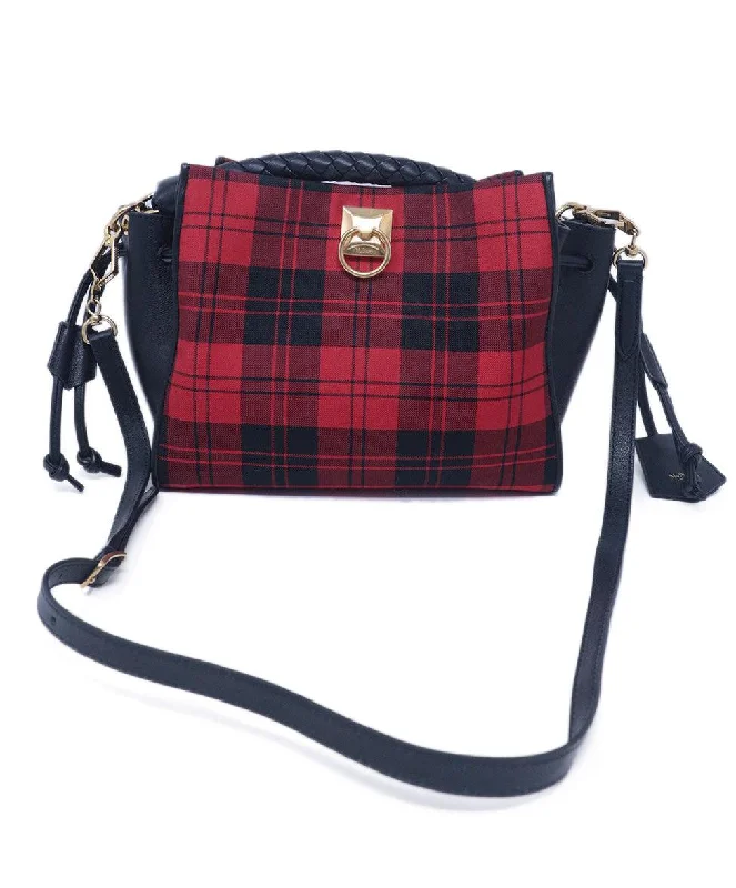 Mulberry Red & Black Plaid Handbag