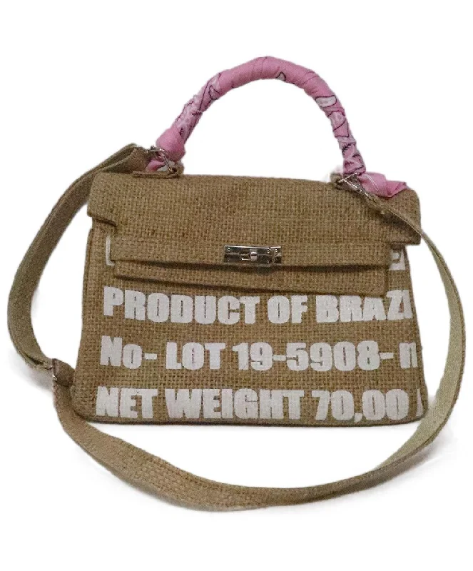 Raina's Rocks Tan Burlap Bandana Tote