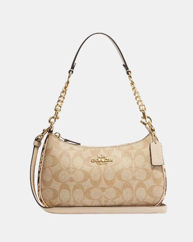 Coach Teri Shoulder Bag In Signature Canvas Gold/Light Khaki Multi