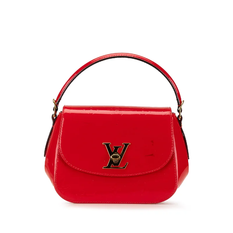 Red Louis Vuitton Monogram Vernis Pasadena Satchel