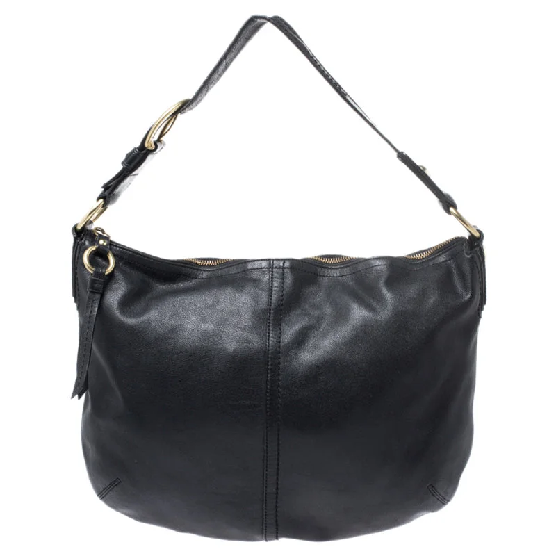 Black Soft Leather Hobo