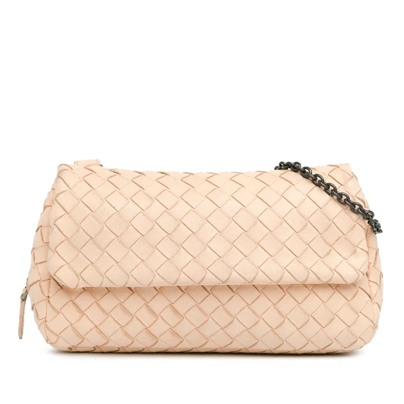 Pink Bottega Veneta Mini Intrecciato Expandable Chain Crossbody