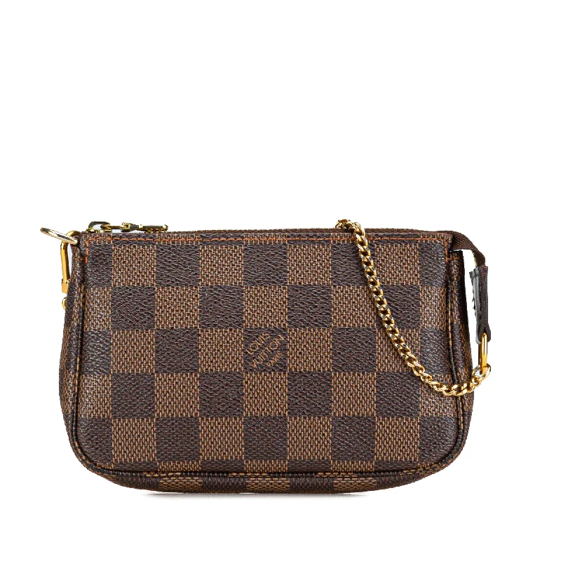 Brown Louis Vuitton Damier Ebene Mini Pochette Accessoires Handbag