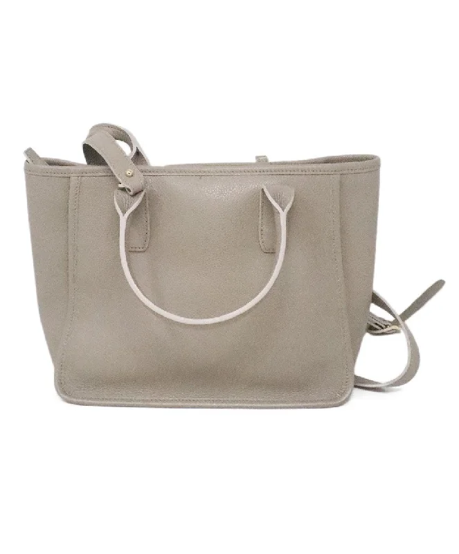 Longchamp Neutral  Leather Handbag