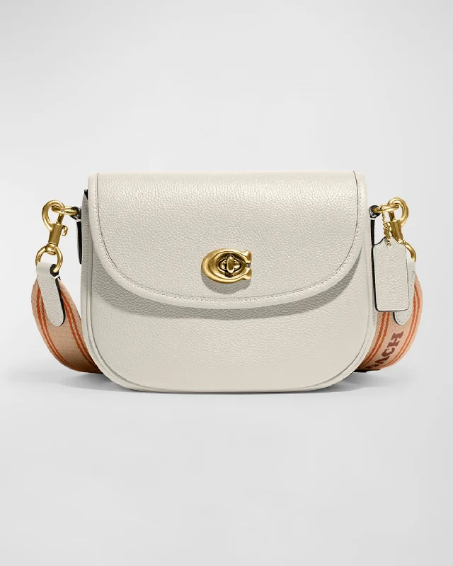 Willow Polished Leather Saddle Crossbody Bag