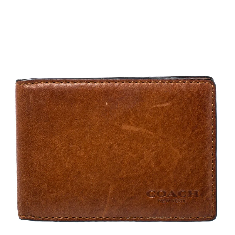 Brown Leather Bifold Card Holder