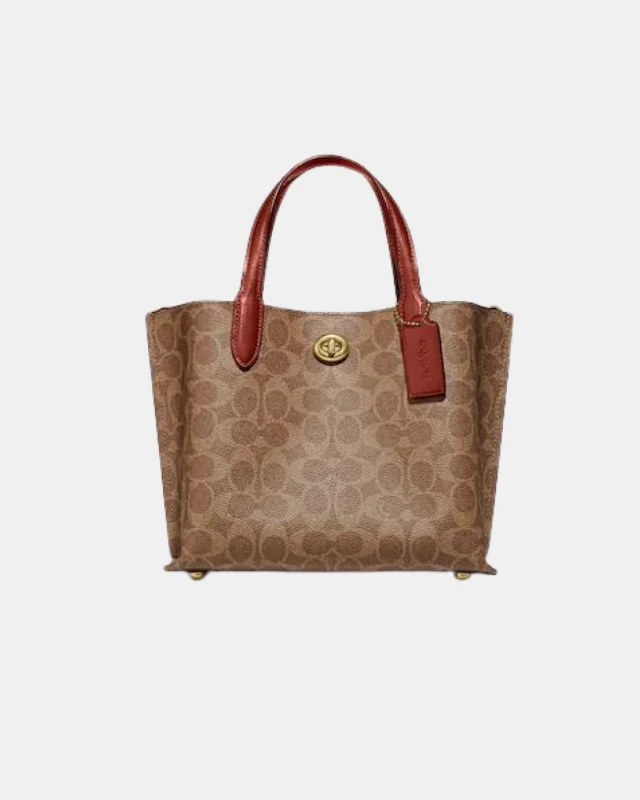 Coach Willow Tote 24 In Signature Canvas