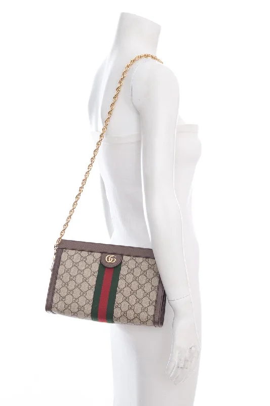 Gucci Brown Beige Small GG Supreme Ophidia HandBag