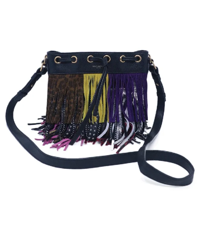 Saint Laurent Multicolor Leather Fringe Handbag