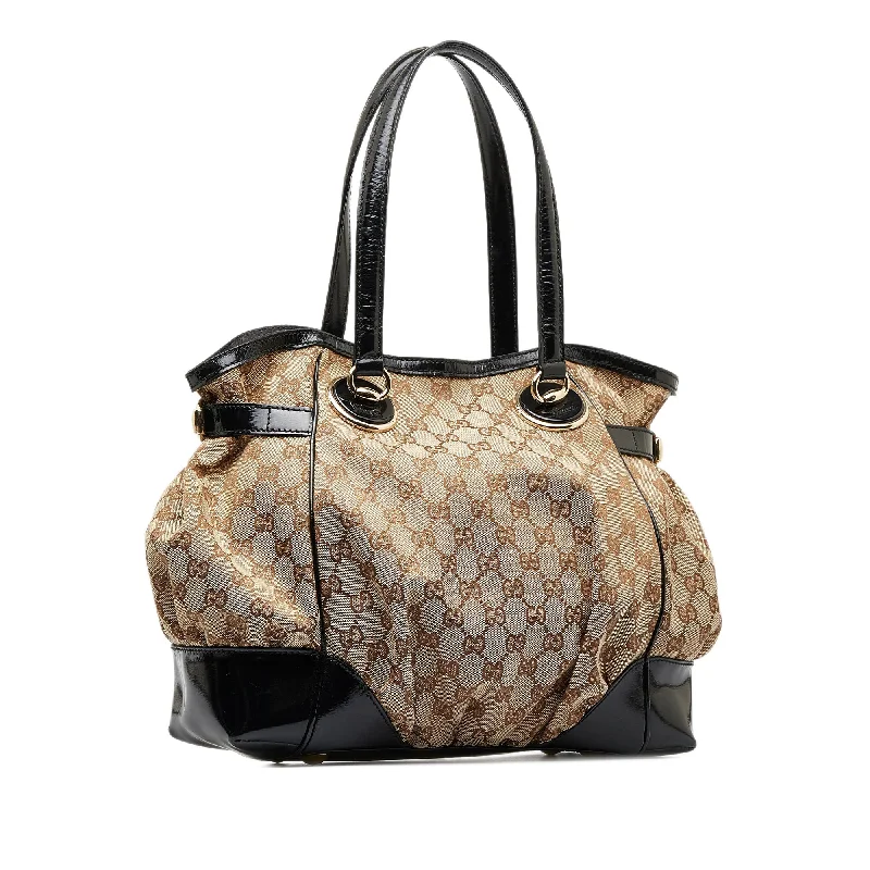 Brown Gucci GG Canvas Full Moon Tote Bag