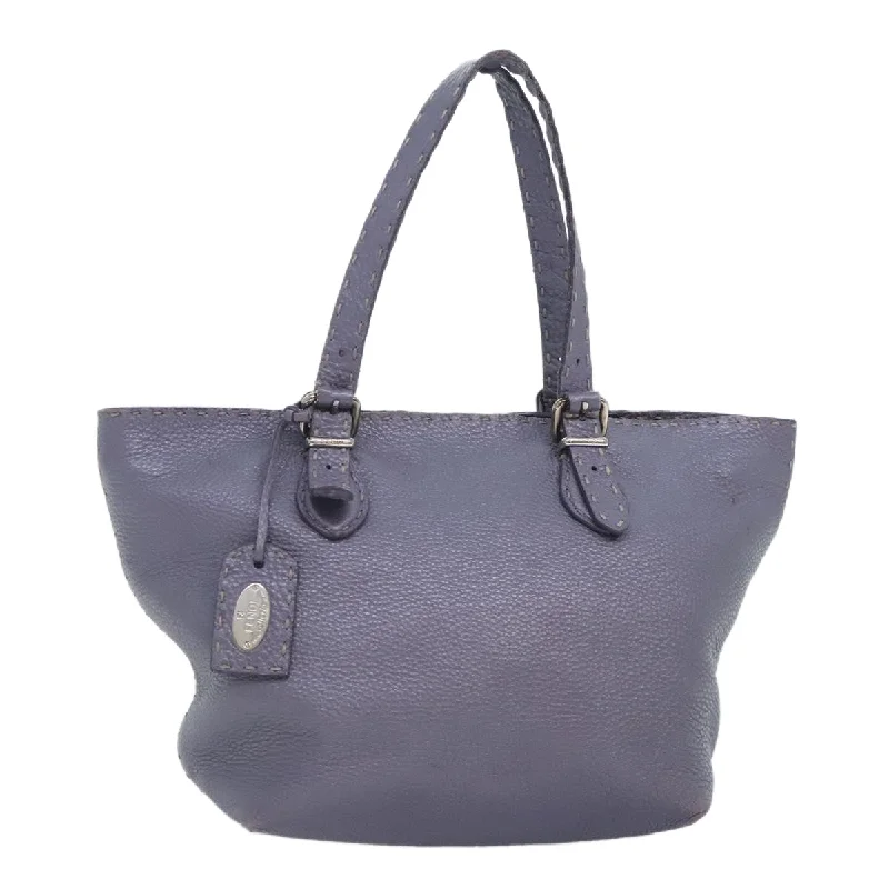 FENDI Celeria Tote Bag Leather Purple  am6831