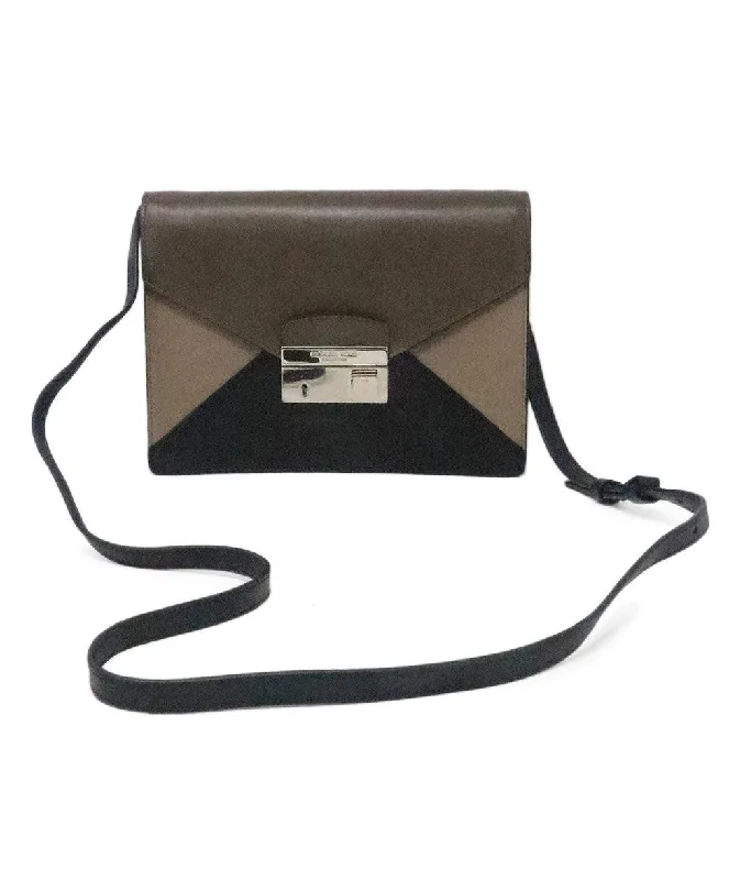 Michael Kors Black & Taupe Leather Crossbody