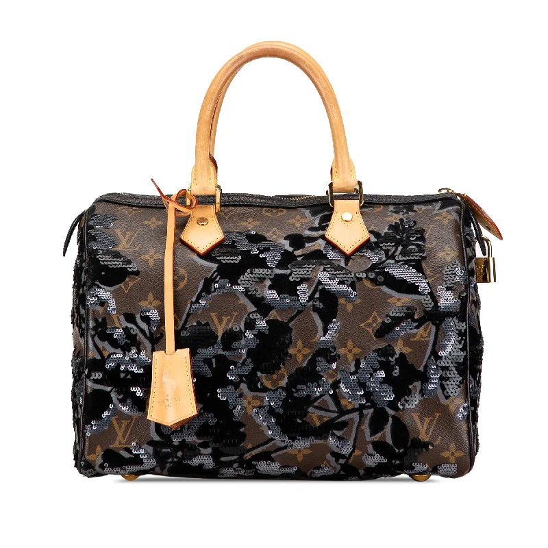 Brown Louis Vuitton Monogram Fleur De Jais Sequins Speedy 30 Boston Bag