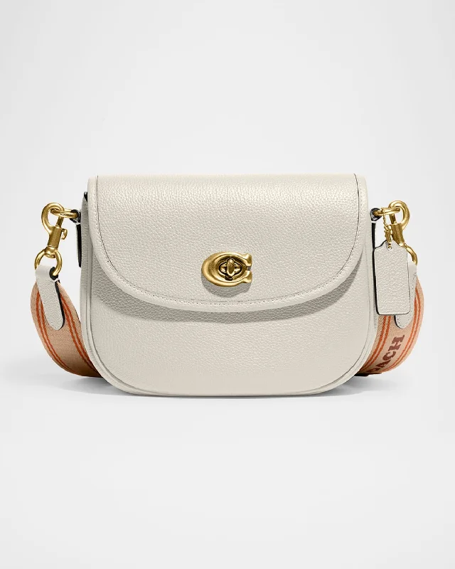 Willow Polished Leather Saddle Crossbody Bag