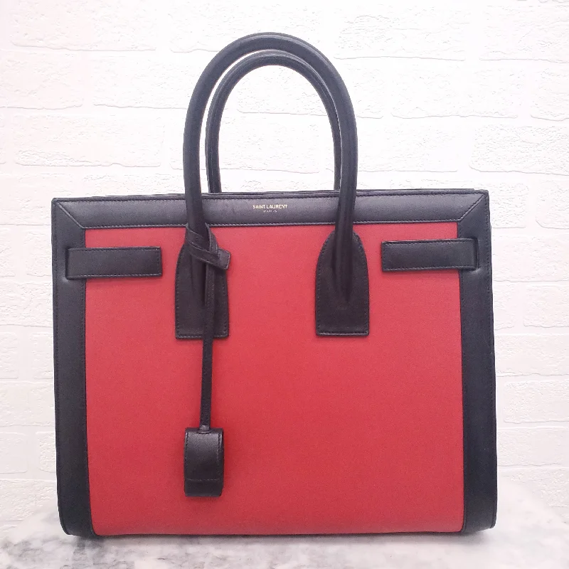 SAINT LAURENT RED AND BLACK SAC DE JOUR