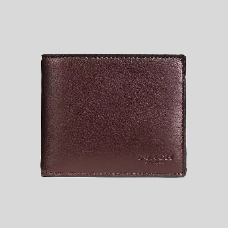 COACH Men's 3 In 1 Wallet In Smooth Calf Leather Mahogany CR911