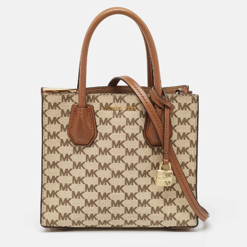 Brown/Beige Signature Coated Canvas and Leather Mini Mercer Tote