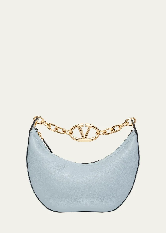 VLOGO Small Calfskin Moon Hobo Bag