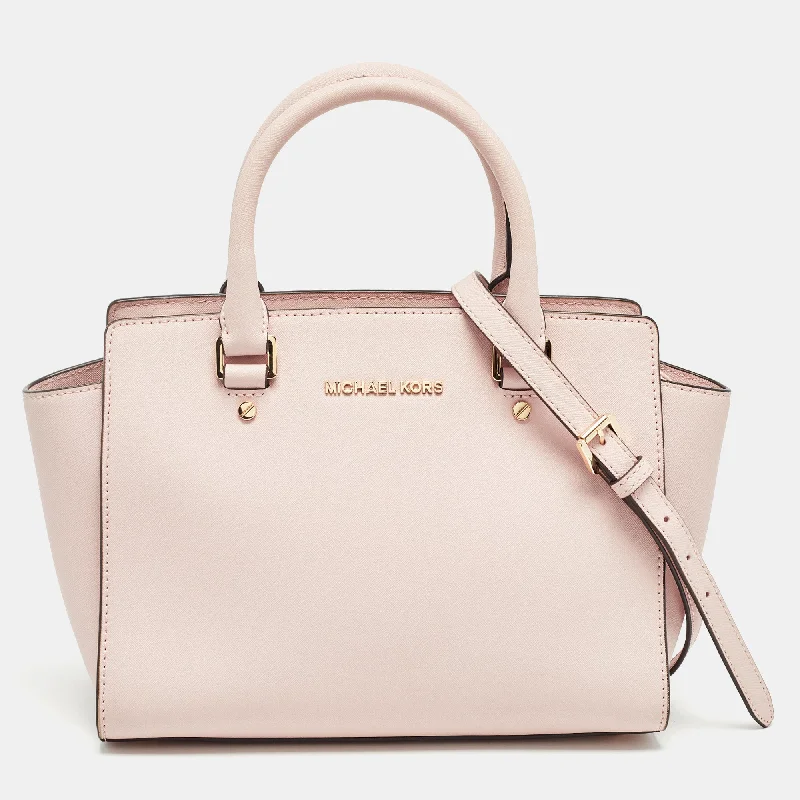 Pink Leather Medium Selma Satchel