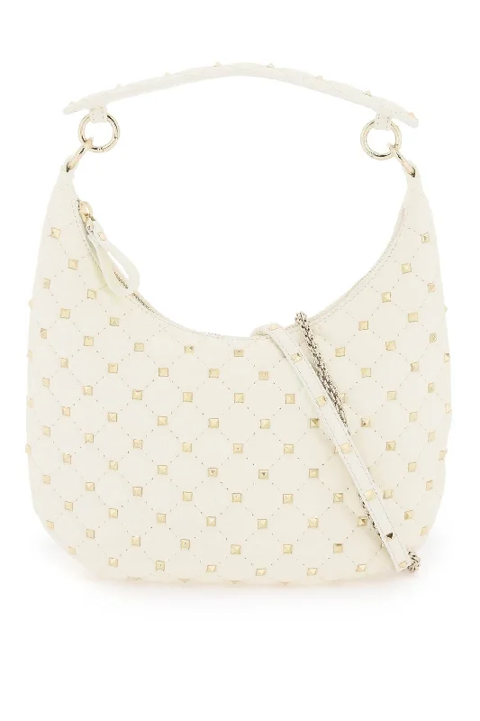 Small Leather 'rockstud Spike' Hobo Bag