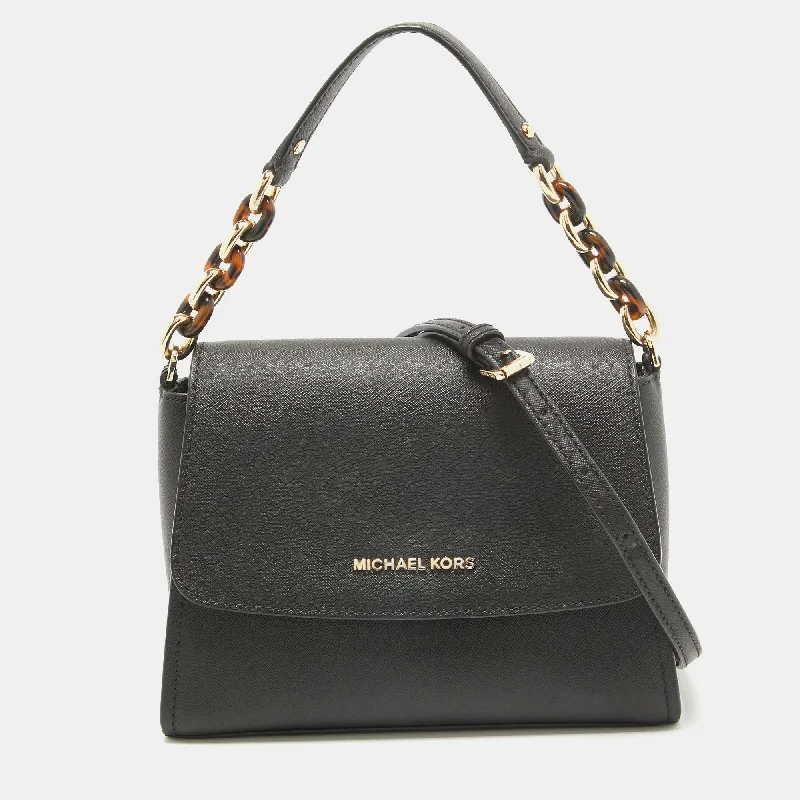 Black Saffiano Leather Sofia Top Handle Bag