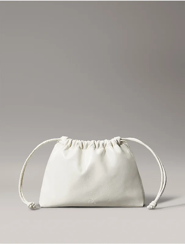 Women's Drawstring Crossbody Bag - White