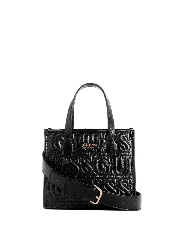 Black Silvana Quilted Mini Tote Bag