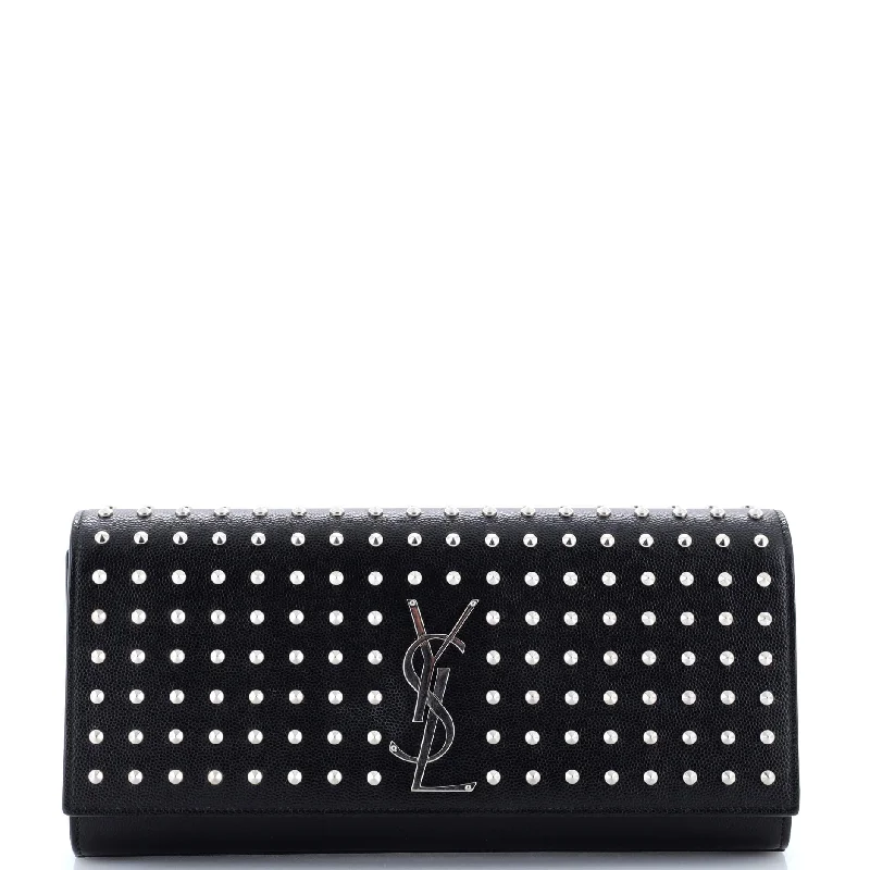 Classic Monogram Clutch Studded Leather Long