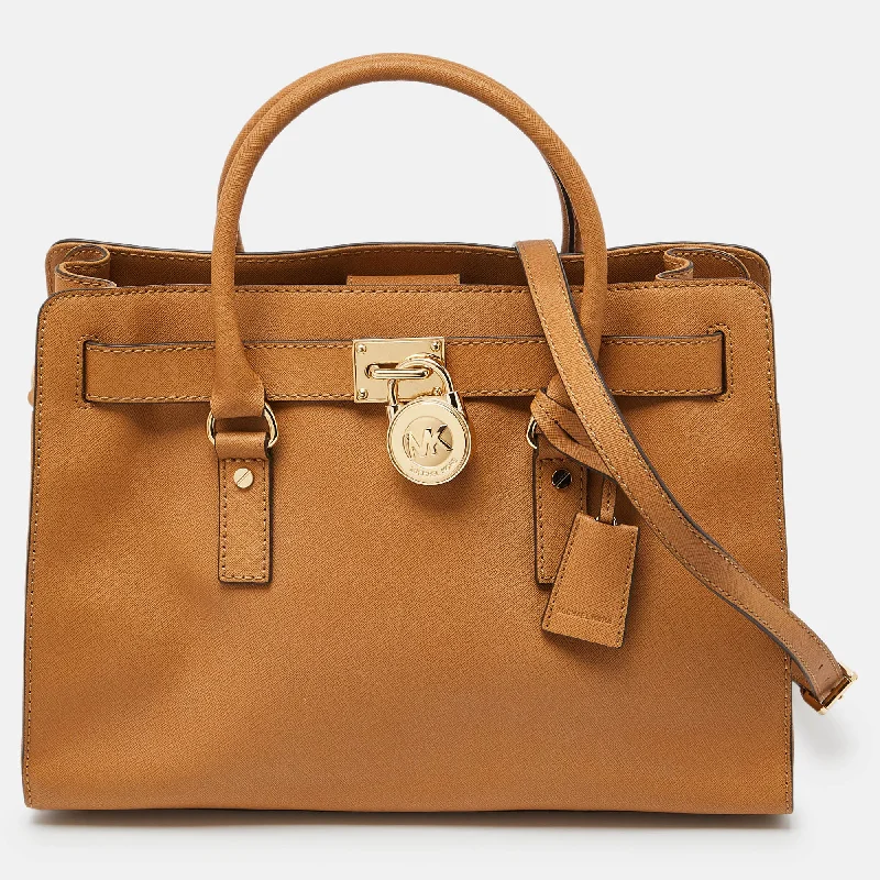 Beige Leather East/West Hamilton Tote