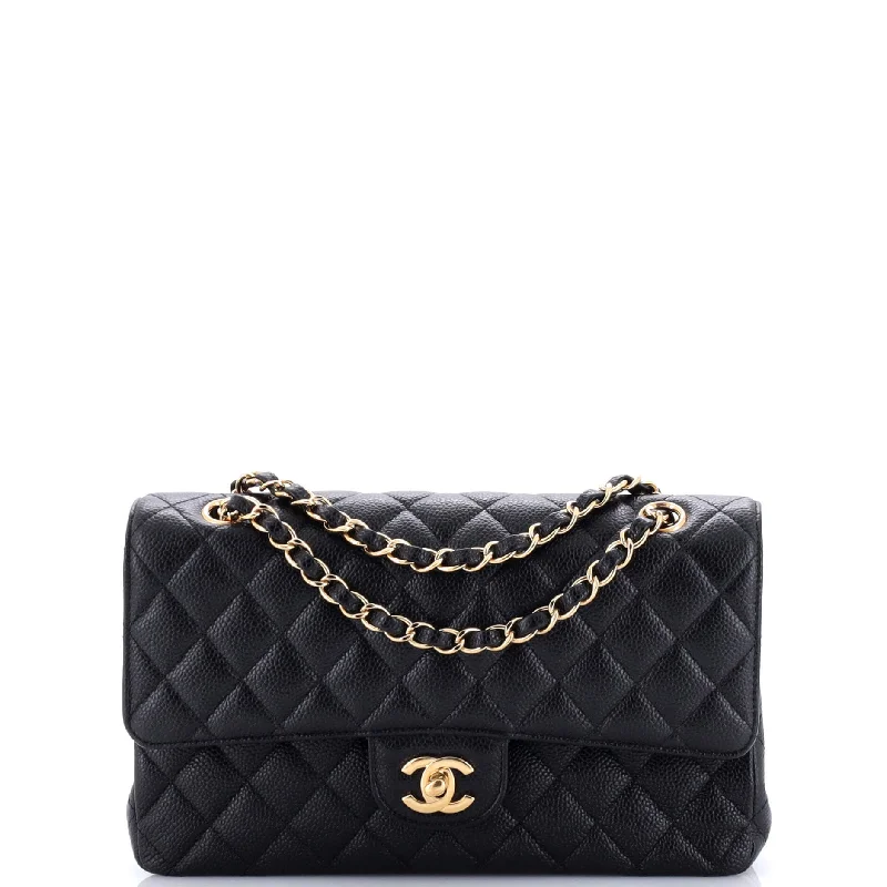 Classic Double Flap Bag Quilted Caviar Medium