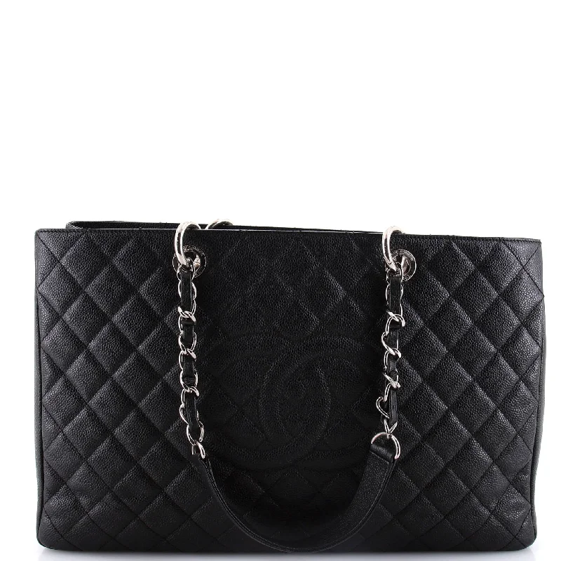 Grand Shopping Tote Quilted Caviar XL