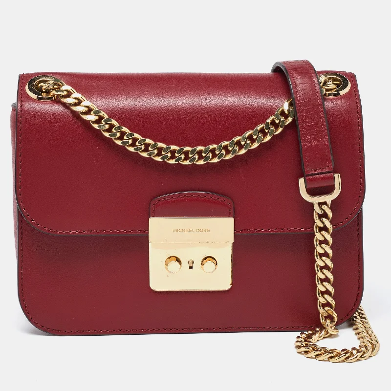 Red Leather Sloan Shoulder Bag