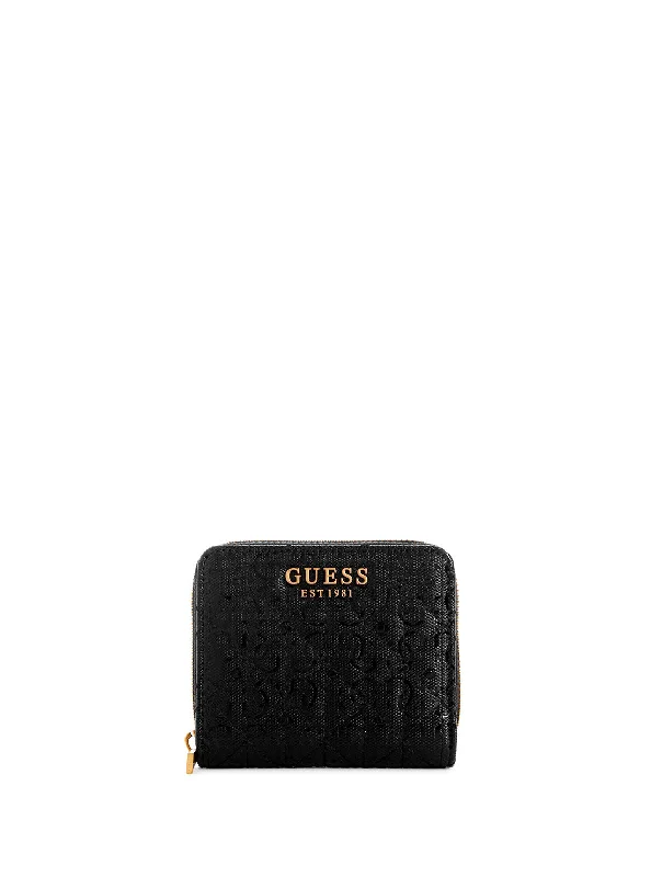 Black Aveta Quilted Small Wallet