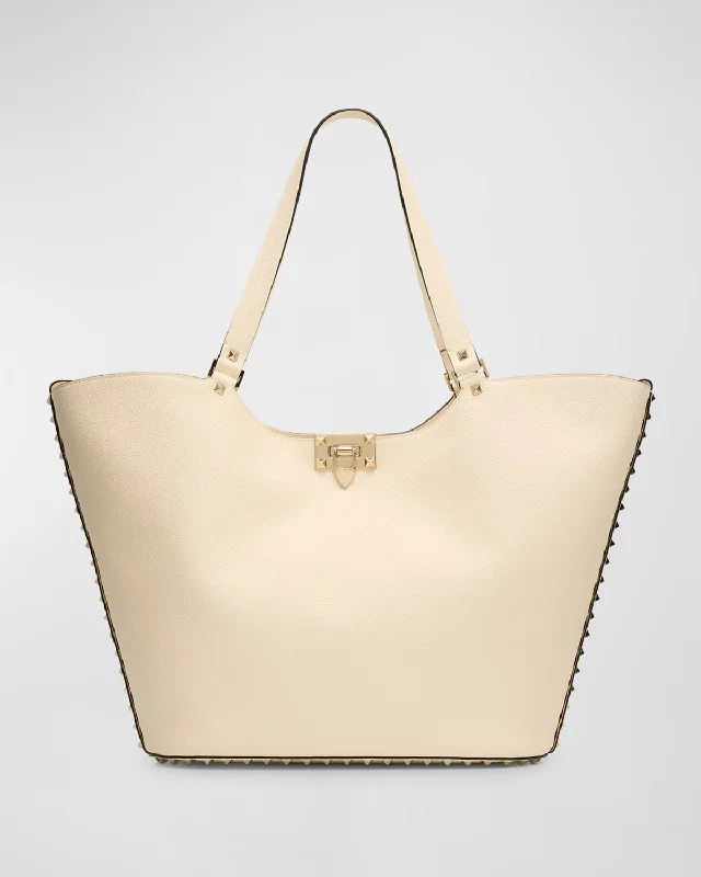 Small Rockstud Leather Tote Bag