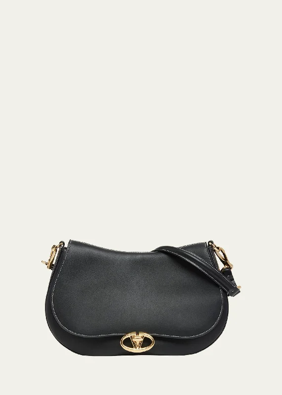 VLOGO Flap Leather Shoulder Bag