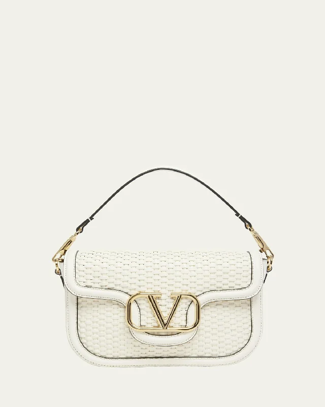 Alltime VLOGO Woven Leather Shoulder Bag