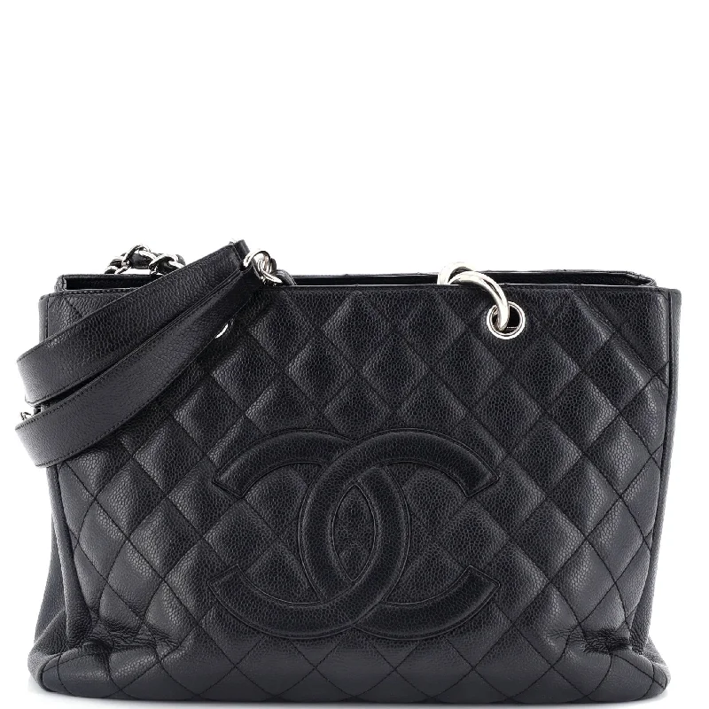 Grand Shopping Tote Quilted Caviar