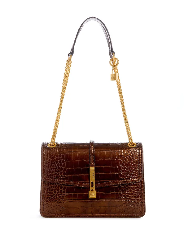 Bronze James Croco Convertible Crossbody Bag