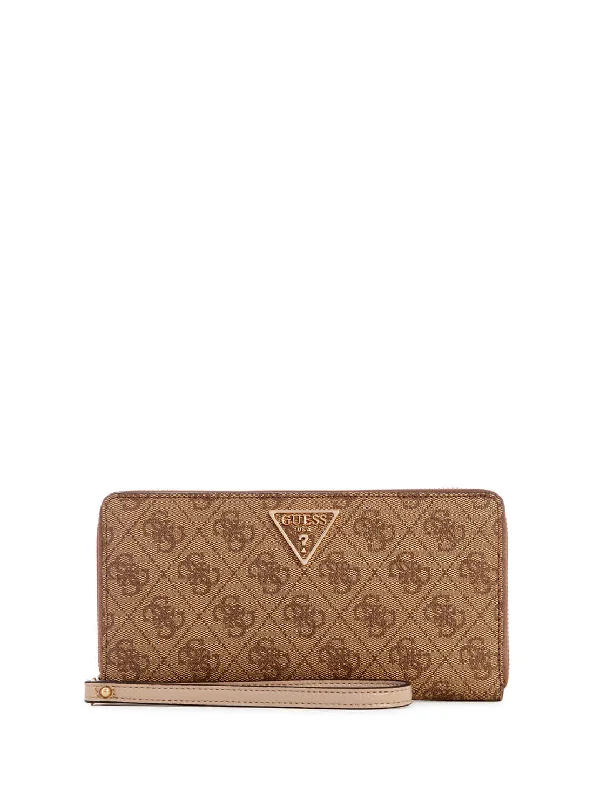 Latte Brown Logo Laurel Large Wallet